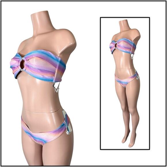 Beach Bunny  Lover Bandeau Top & Tango Bottom - Dawn Ombre $218 - Picture 3 of 12